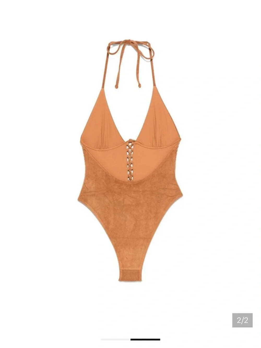 Frankie’s Bikinis x Bella Hadid Suede One Piece Swimsuit Bodysuit